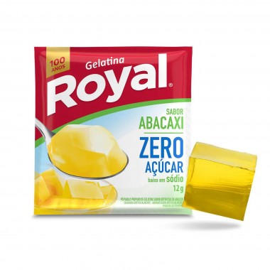 GELATINA ROYAL ZERO Aï¿½UCAR ABACAXI 12G