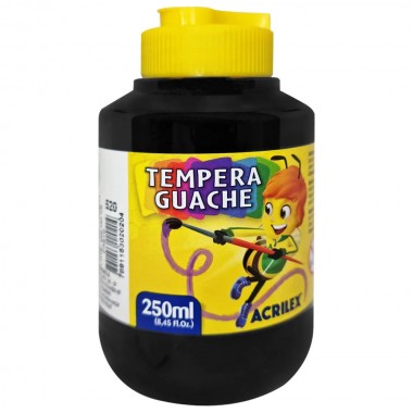 TINTA TEMPERA GUACHE ACRILEX PRETA 250