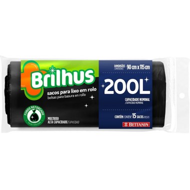 SACO LIXO BRILHUS 200L UN