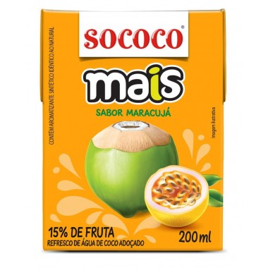 AGUA DE COCO SOCOCO MAIS MARACUJA 200GR