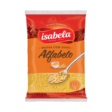 MASSA ISABELA C/OVOS ALFABETO 500GR