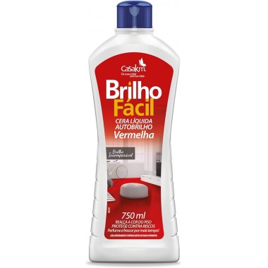 CERA LIQ BRILHO FACIL VERMELHA 750ML
