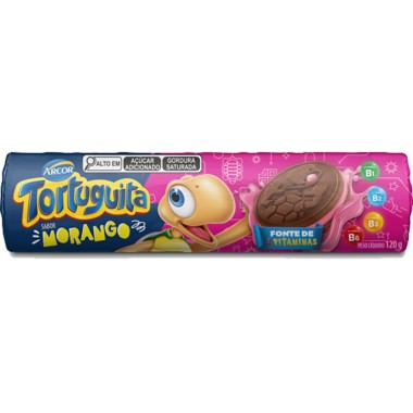 BISCOITO TORTUGUITA MORANGO 120GR