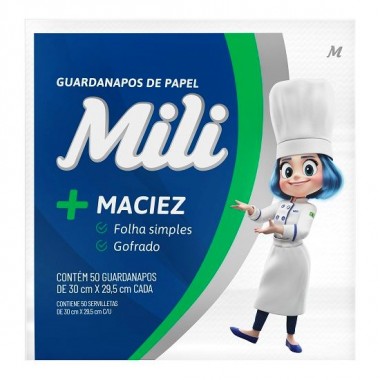 GUARDANAPO MILI 30X29,5CM 50UN