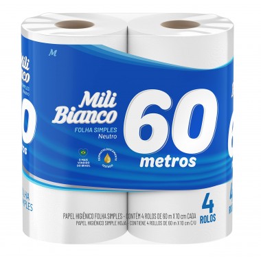 PAPEL HIG MILI 60MT C/4 UN