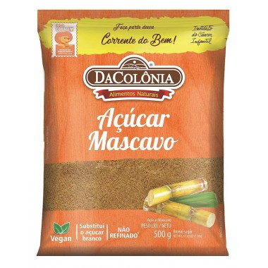 ACUCAR MASCAVO DACOLONIA 500GR