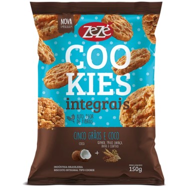 BISCOITO ZEZE COOKIES 5GRAOS E COCO 150G