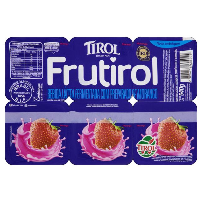 BEBIDA LACTEA FRUTIROL MORANGO 480GR