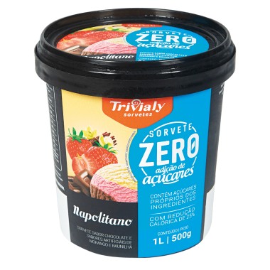 SORVETE TRIVIALY NAPOLITANO ZERO ACUC 1L