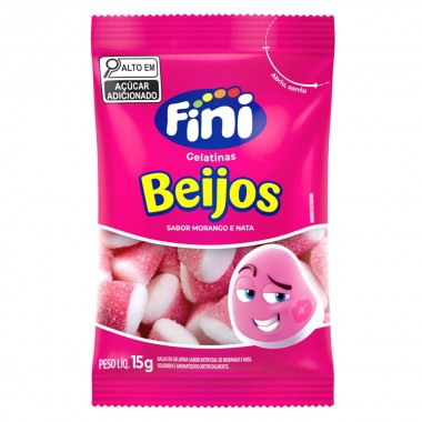 BALA FINI BEIJOS DE MORANGO 15GR