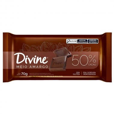 CHOCOLATE DIVINE MEIO AMARGO 50CACAU70GR